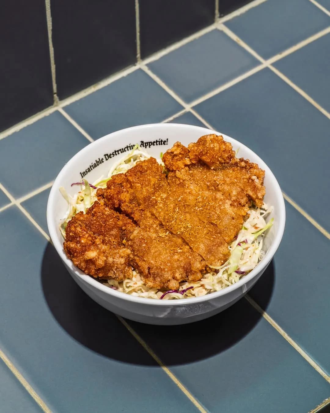 Curry-spiced pork cutlet bowl with rice
