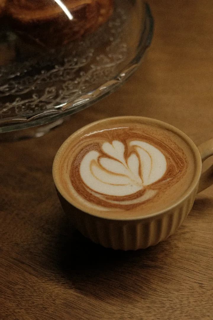 Cafe mocha on a wooden table