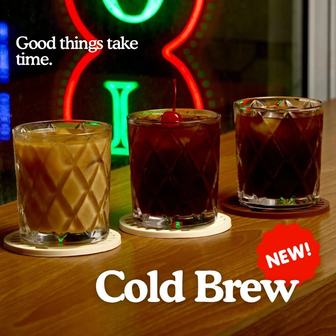 Three bottled cold brew drinks on the counter